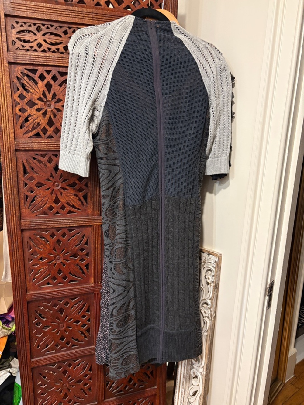 Byron Lars Grey Knit and Chains Dress size 8 - Picture 3 of 4